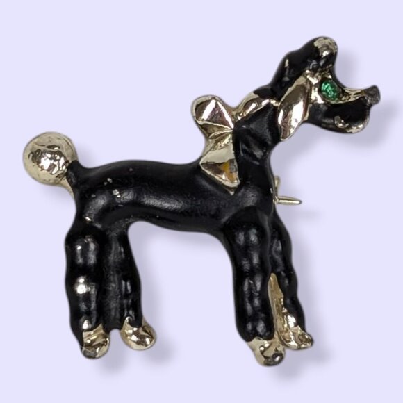 (2/$20) V. Dainty Poodle Brooch - Picture 1 of 6